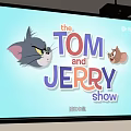 Projection Monitoring Screen Showing Tom And Jerry Show With Clear Content