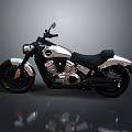 Vintage Black and Silver Motorcycle With Black Seat Chrome Parts and Reflective Surface
