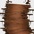Rustic Stacked Wooden Planks Tied With Thick Ropes And Natural Grain Texture