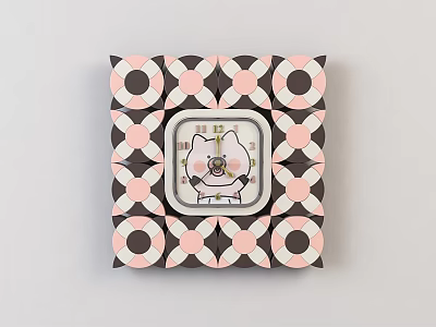 Modern clock cartoon children wall clock 3d model