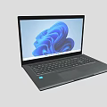 Modern Sleek Laptop Featuring Blue Abstract Screen Pattern And Clear