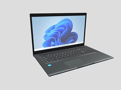 Modern Sleek Laptop Featuring Blue Abstract Screen Pattern And Clear 3d model