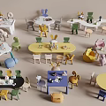 Children's Table and Chair Children's Table and Chair Children's Toy Table Children's Handmade Table Building Blocks Table 3d model