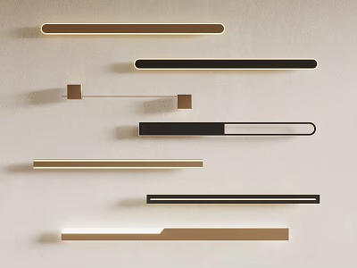 Modern Stylish Wall Lamps With Diverse Designs And Metallic Color Finishes 3d model