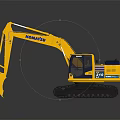 Yellow Komatsu PC 210 Excavator With Heavy Duty Tracks And Front Bucket