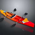 Orange and Red Kayak with Paddles Seat and Storage Bag for Water Activities