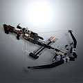Advanced Crossbow Weapon With Transparent Frame And Metal Mechanical Components Including Arrows 3d model