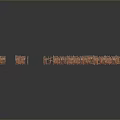 Abstract Orange Landscape with Irregular Wooden Slat Shapes on Gray Background