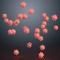 Pink Virus Particles Floating On Dark Background In 3D Rendered Visualization 3d model