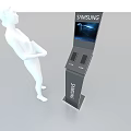 Samsung Self Service Kiosk With Digital Interface Screen And Standing Mannequin