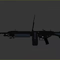 Two Blue Modern Rifles With Antennas And Scopes On Gray Background 3d model