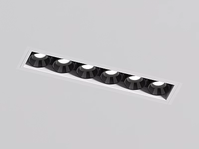 Modern Linear Recessed Ceiling Downlights Spotlights With Black Sleek Fixtures 3d model