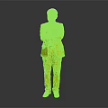 A Man in Dark Suit Standing with Arms Crossed Against Gray Gradient Background