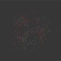 Colorful Food Particles Scattered On Dark Background With Various Shapes And Sizes