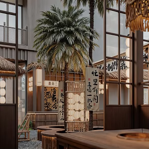 New Chinese Style Outdoor Pavilion Courtyard Restaurant Dining Box Teahouse 3d model