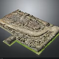 Ancient Architectural Ruins From Archaeological Excavation With Stone Circular Structure 3d model