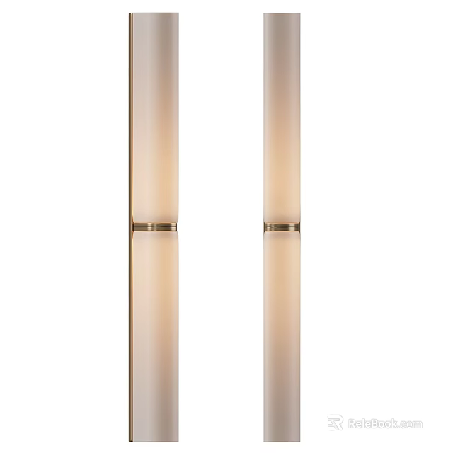 Modern Elegant Wall Sconce With White Shade And Gold Metal Accent For Interior Lighting 3d model 