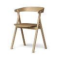 Modern Light Wood Dining Chair With Sleek Armrests And Minimalist Design Structure