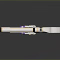 Futuristic Sci Fi Weapon Gun With White Yellow Purple Mechanical Design Features 3d model