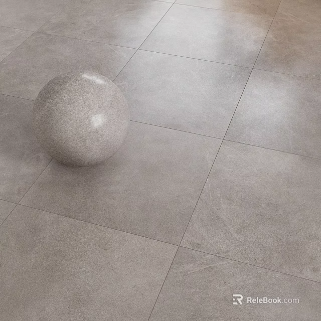 Gray Square Floor Tiles Featuring Decorative Sphere And Smooth Finish 3d model 