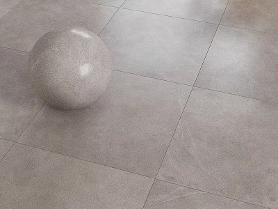 Gray Square Floor Tiles Featuring Decorative Sphere And Smooth Finish 3d model