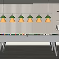 Modern billiard table snooker billiard table billiard table ornaments 3d model