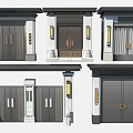 Various Modern Traditional Entrance Doors With Stone Frames Lighting Fixtures And Decorative Details