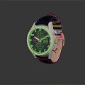 Stylish Watch With Black Dial Leather Strap And Metal Case Design