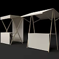 White Top Retail Display Stacks With Metal Frame And Simple Design 3d model
