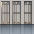 Elegant Decorative Hinged Doors With Ornate Metal Grille And Intricate Patterns 3d model