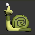 Green Reptile Snail Toy With Big Eyes Large Teeth And Spiral Shell Design