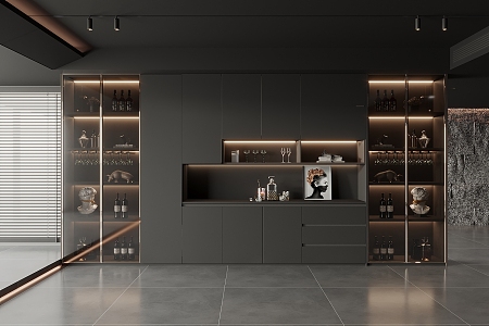 Modern Wine Cabinet 3d model