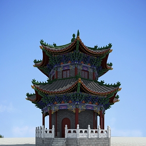 Chinese Tower Attic Ancient Building 3d model