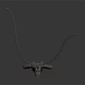 Silver Standing Gorilla Pendant Necklace With Raised Hands Holding Chain Design
