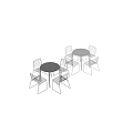 Stylish Black And White Outdoor Table With Metal Slatted Chairs For Patio Decor