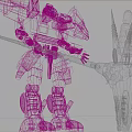 Smart Machine Black Robot With Red Eye Holding Large Mechanical Weapon In Combat Stance