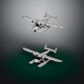 Two Seaplanes With Pontoons Showcase Modern Design In Dark Background