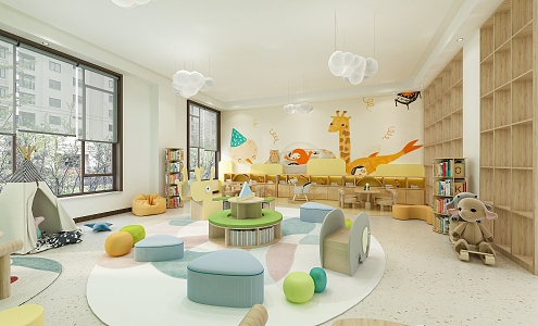 modern library children's library 3d model