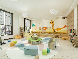 modern library children's library 3d model