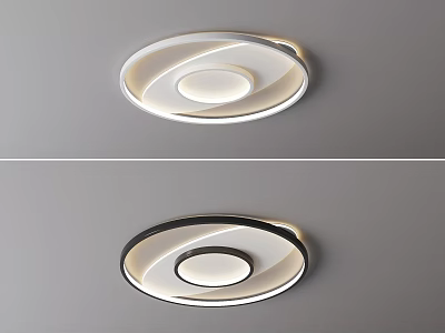 Modern Ceiling Lights With Oval Illuminated Design And Different Frames 3d model