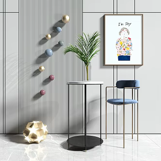 Modern Bar Chair Bar Chair Ornaments 3d model