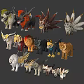 Fantasy Animal Characters With Unique Horns Fur Colors And Mythical Designs