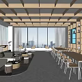 modern reading room rest reading area 3d model