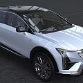Cadillac White Electric SUV with Modern Design Sleek Body and LED Headlights