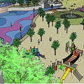 Modern Architectural Landscape Design With Water Features Green Spaces And Walkways