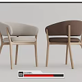 Modern Minimalist Dining Chairs With Light Gray And Brown Upholstered Seats Wooden Frame