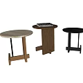 Nordic Side Table Combination Solid Wood Rock Plate 3d model