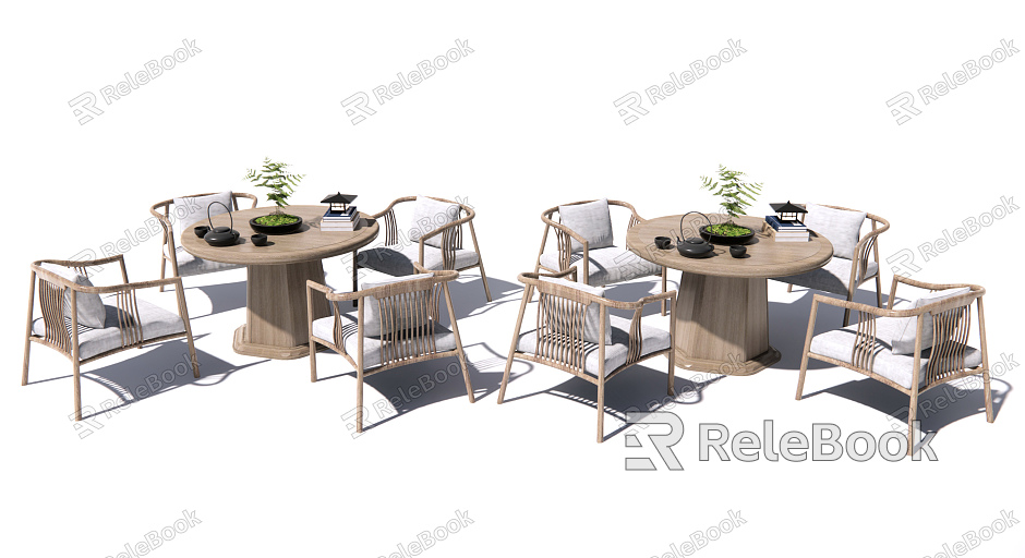 New Chinese Style Casual Table and Chair Combination Casual Table and Chair model