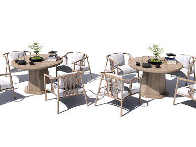 New Chinese Style Casual Table and Chair Combination Casual Table and Chair model