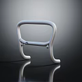 White Metal Handrail With Modern Sleek Design On Reflective Black Surface For Home Decor